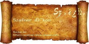 Szafner Ákos névjegykártya